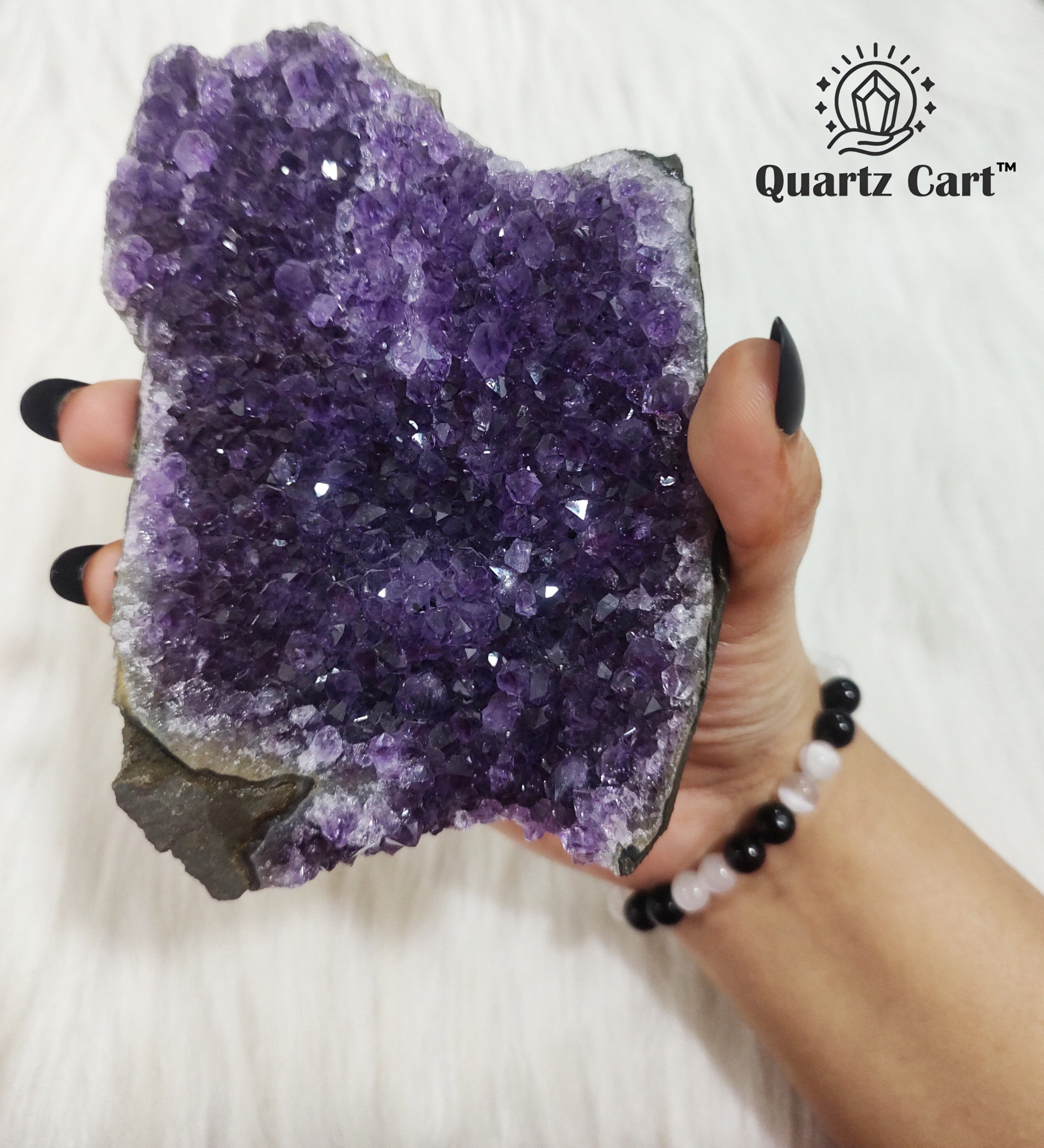 Natural Amethyst standing crystal cluster large healing stone #4