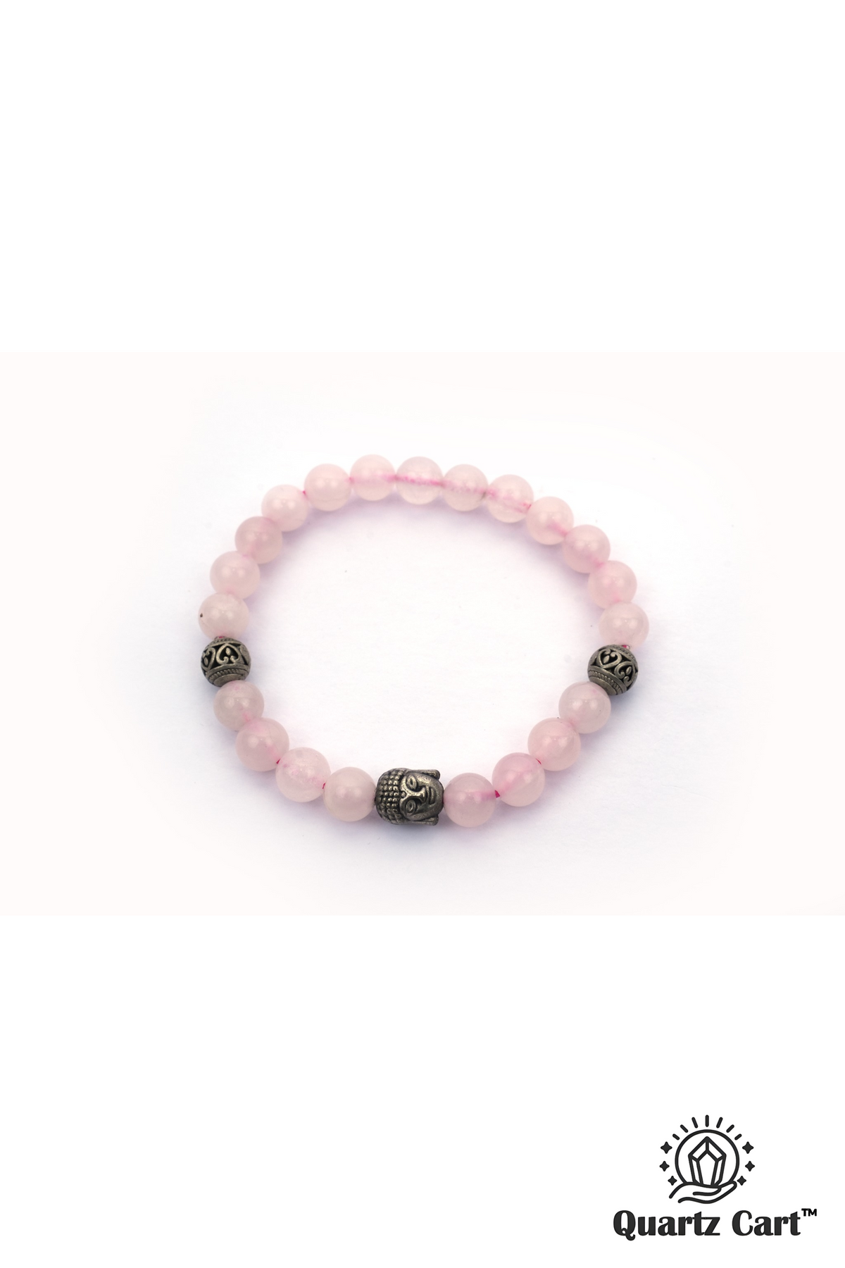 Rose Quartz Bracelet Buddha Charm