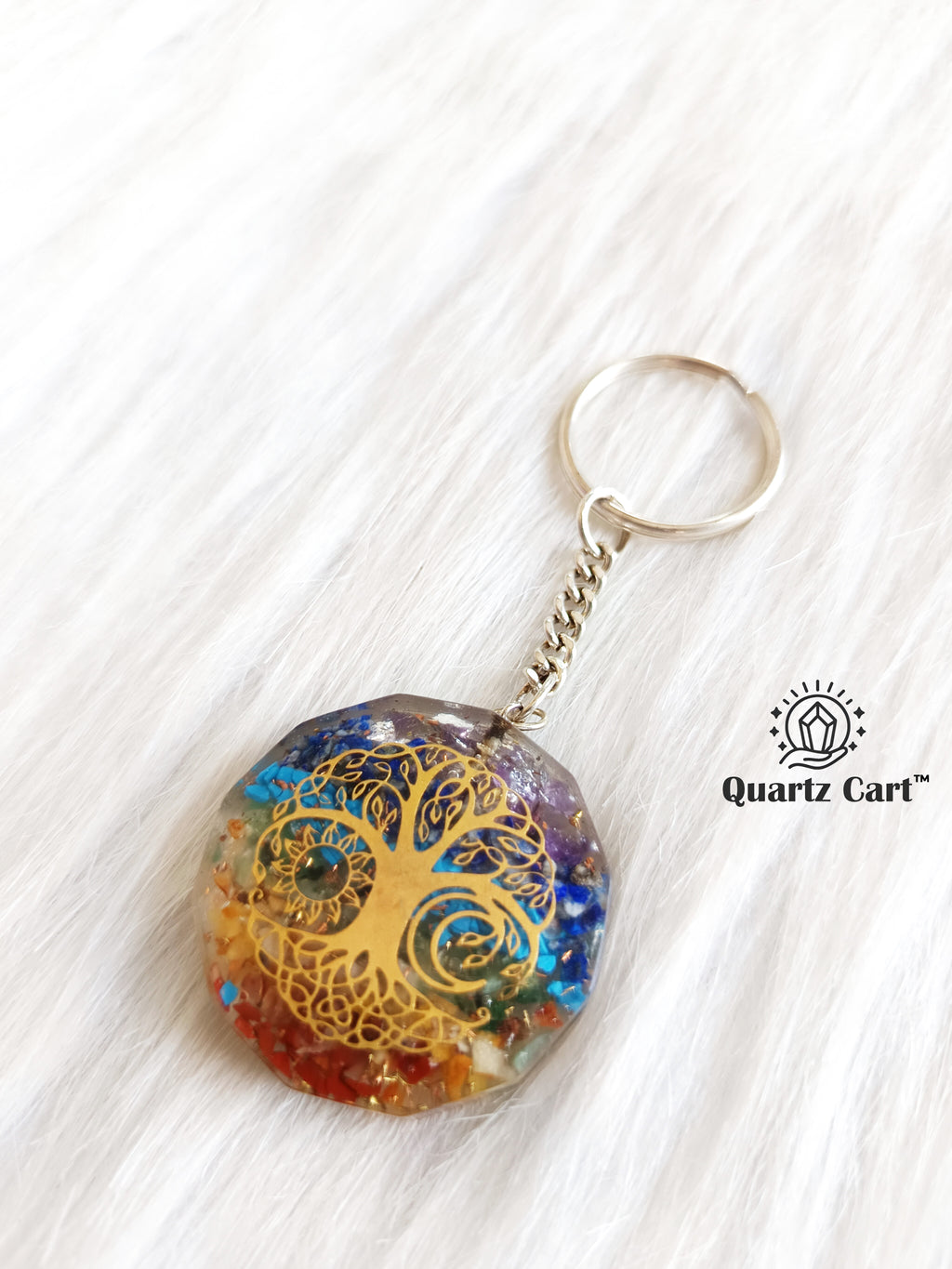 7 Chakra Orgone Tree of Life Healing Keychain