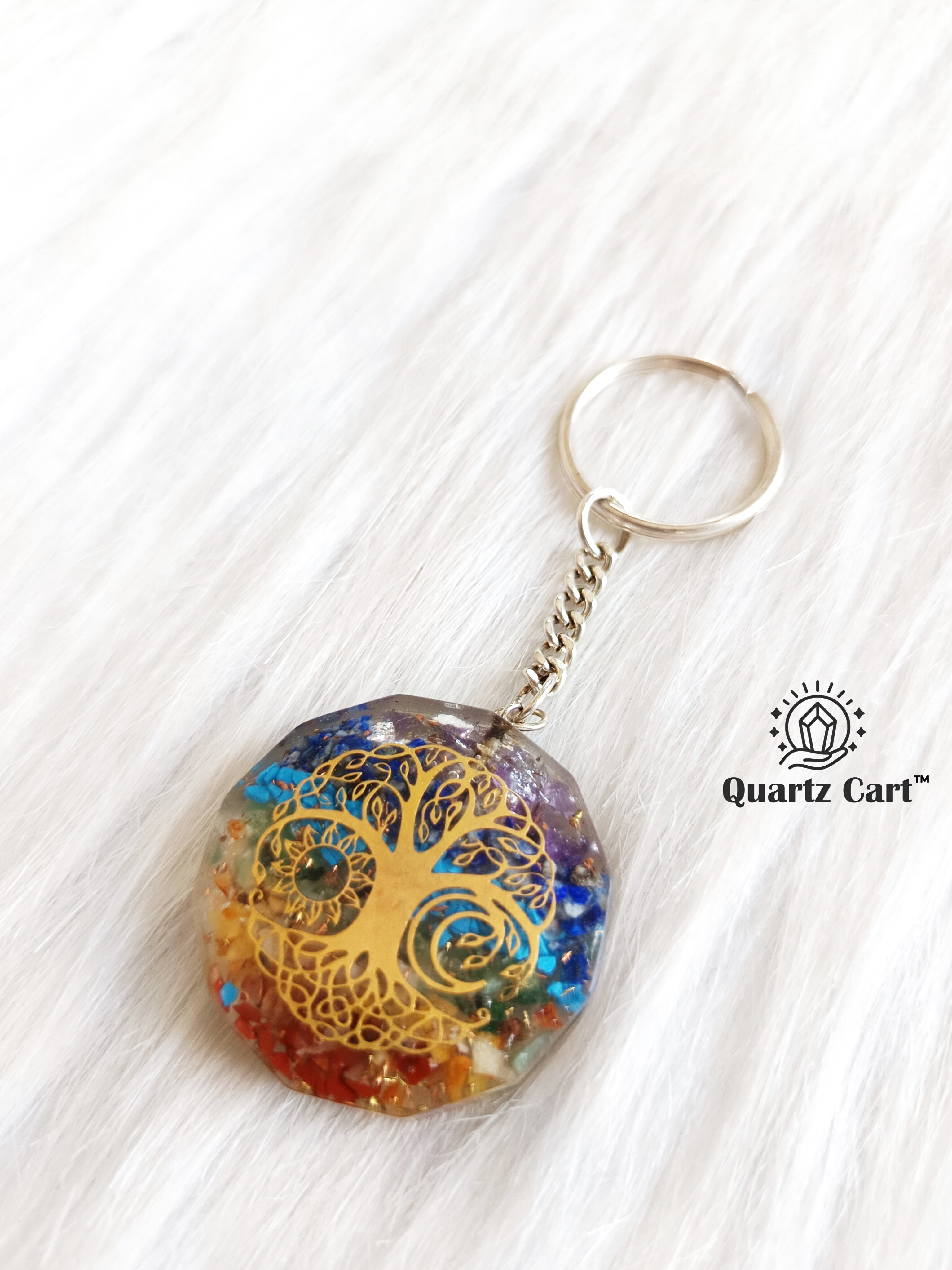 7 Chakra Orgone Tree of Life Healing Keychain