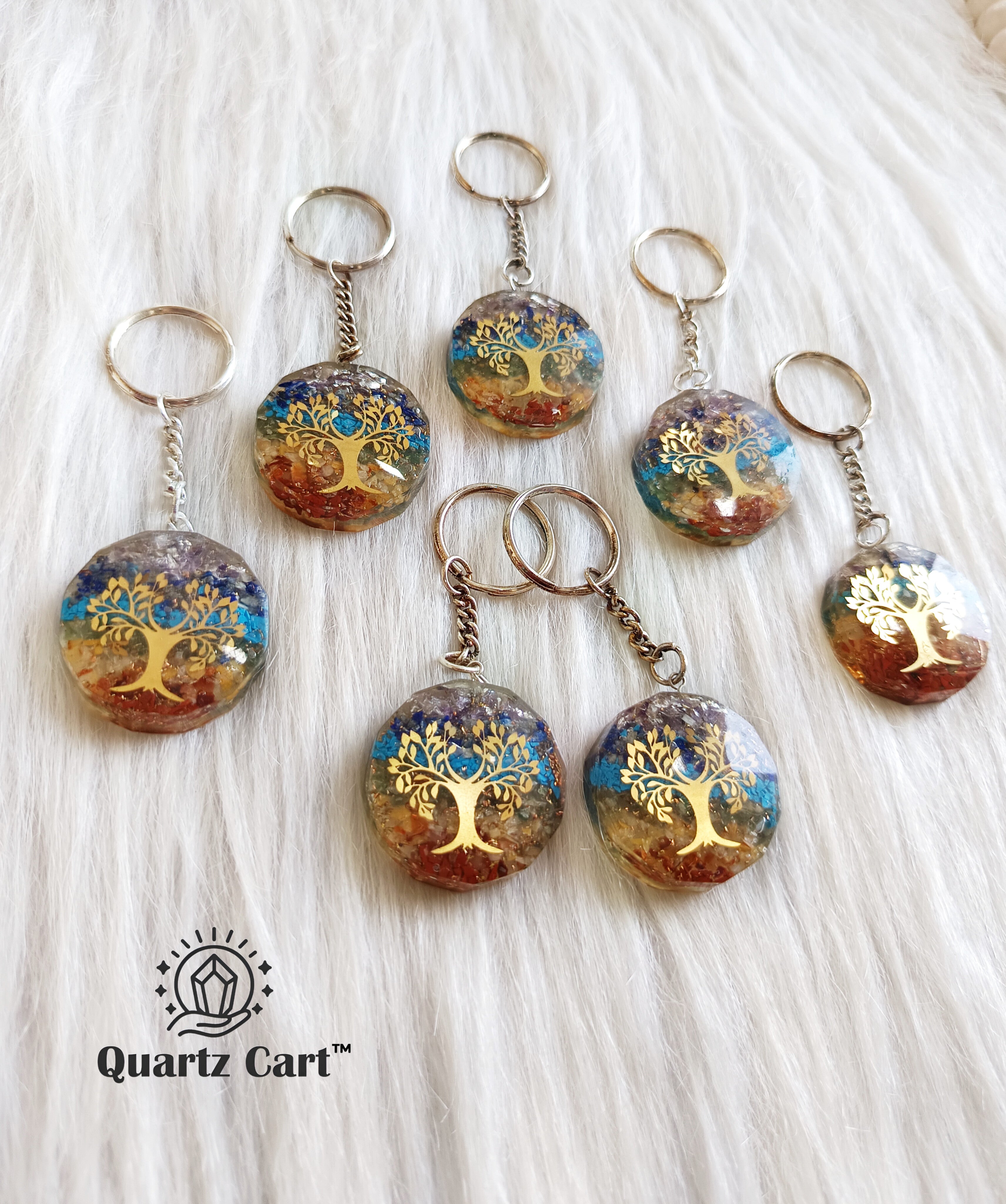 healing chakra orgone keychain for balance and protection