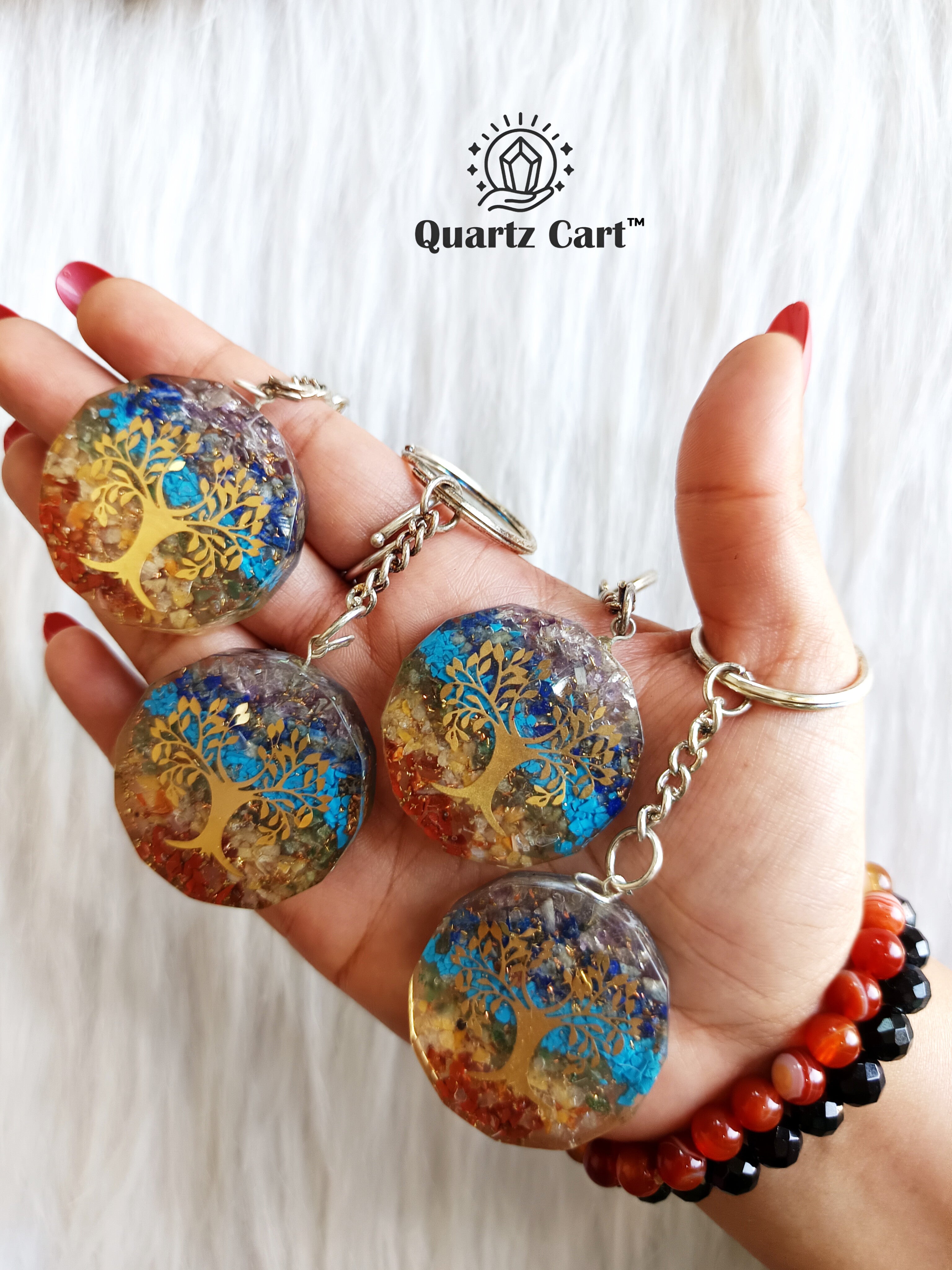 chakra energy orgone crystal keychain for balance