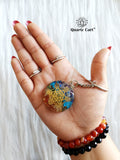 7 chakra orgone healing crystal keychain in hand