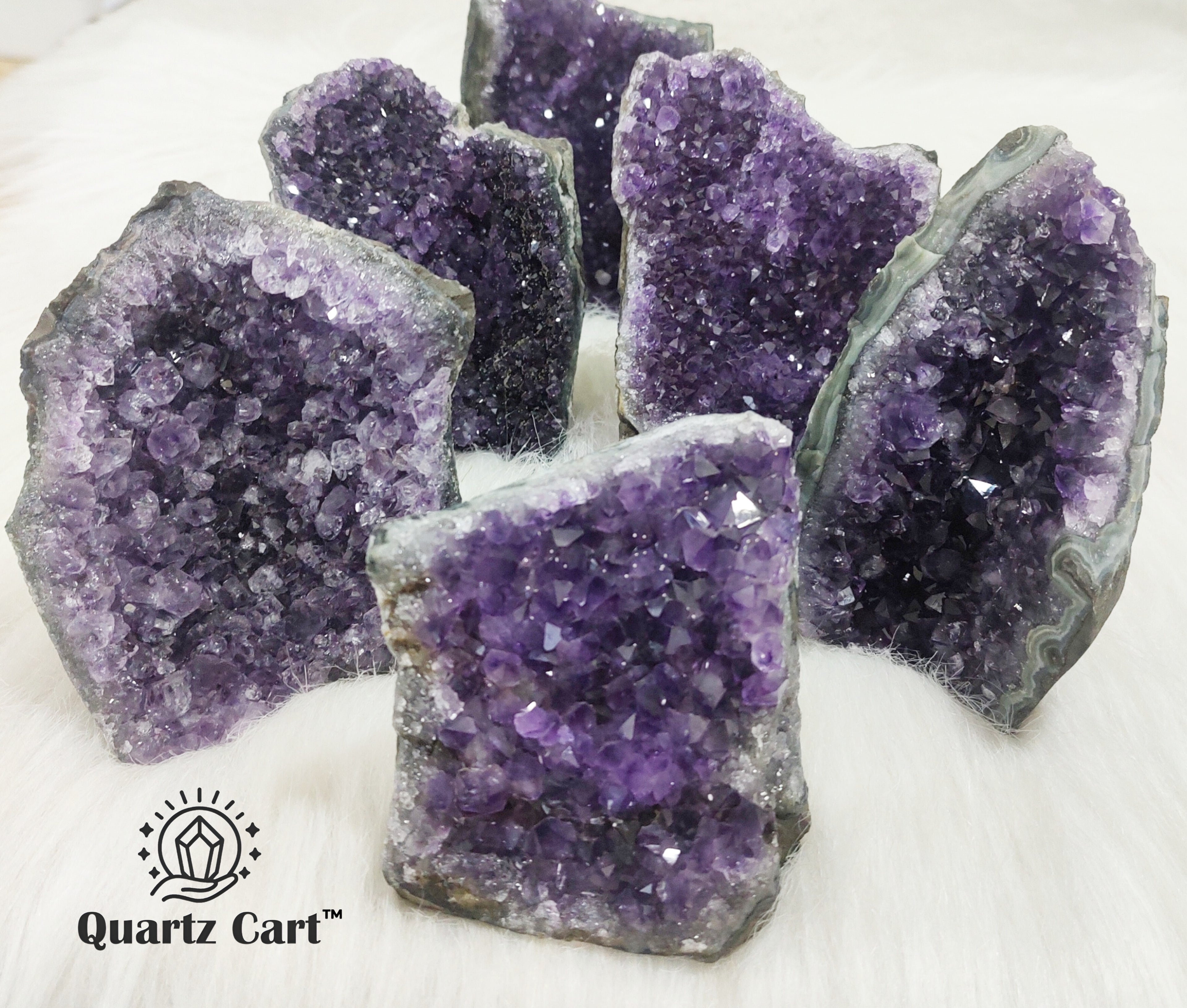 Purple Amethyst standing cluster décor healing crystal #6
