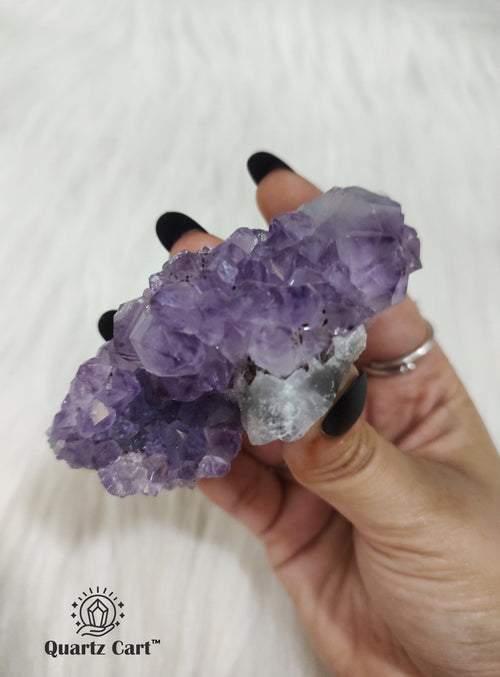 Natural Amethyst Crystal Cluster Medium #05 for meditation, spiritual healing, and positive energy. Perfect crystal for home decor and chakra balancing.
