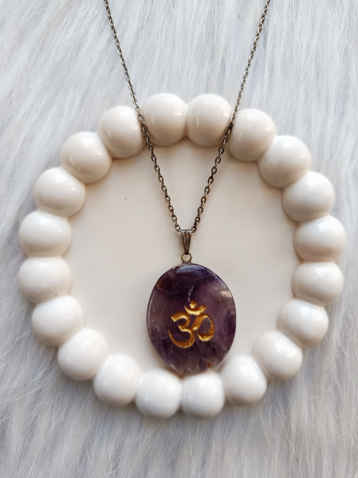 Amethyst Om Pendant