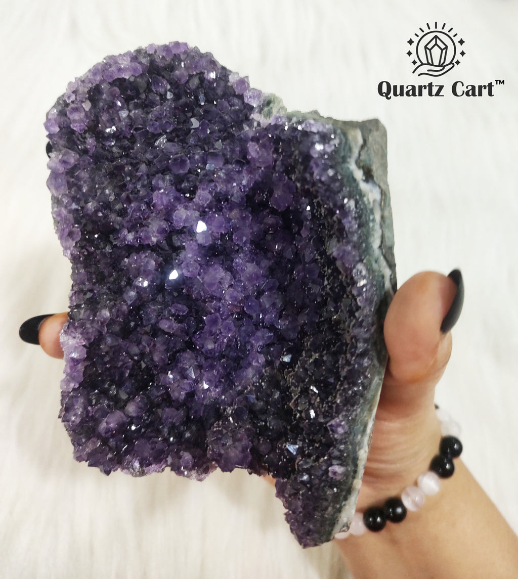 Natural Amethyst standing crystal cluster large healing stone #5