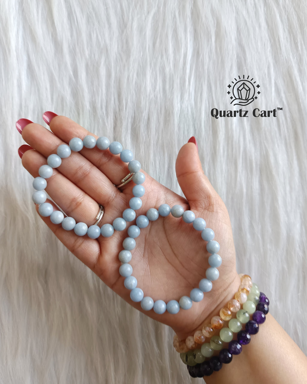 Angelite Bracelet for Calm, Peace & Spiritual Healing