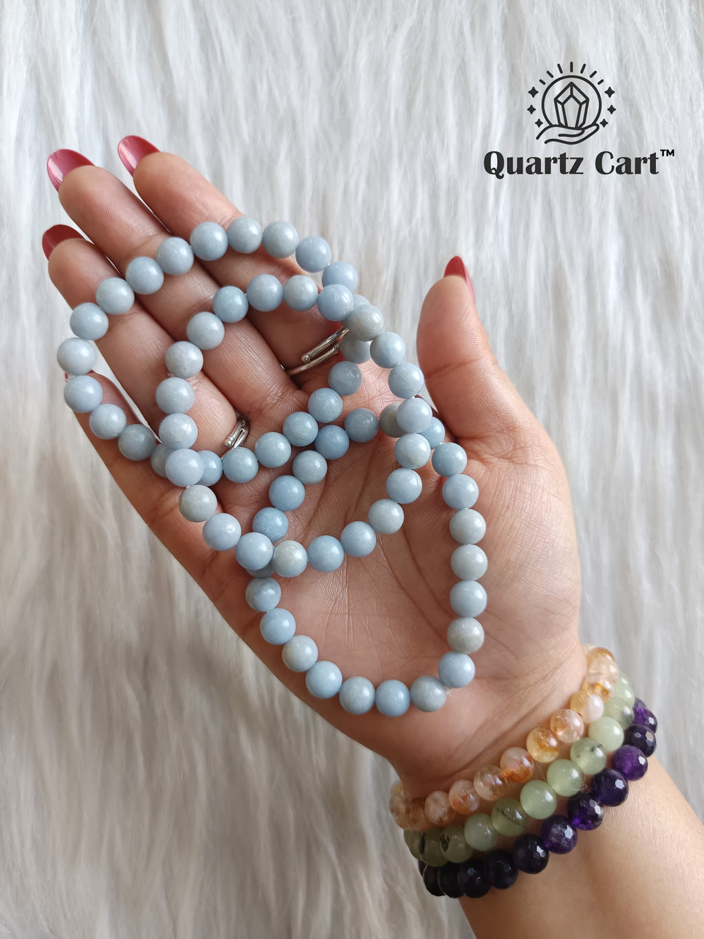 Angelite Bracelet for Calm, Peace & Spiritual Healing