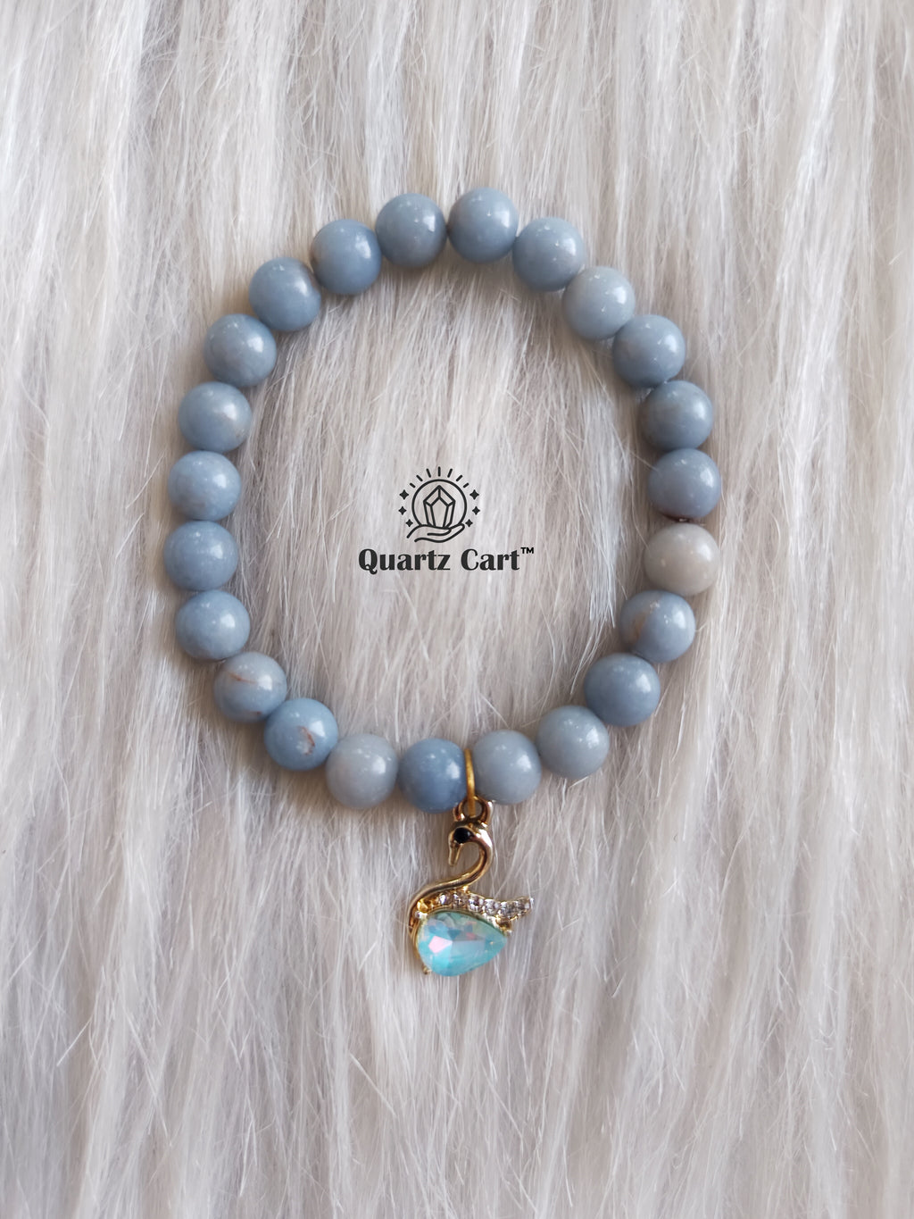 angelite bracelet with charm for calmness emotional balance and daily wear