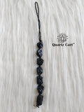 black stone bead decorative hanging with vertical bead design