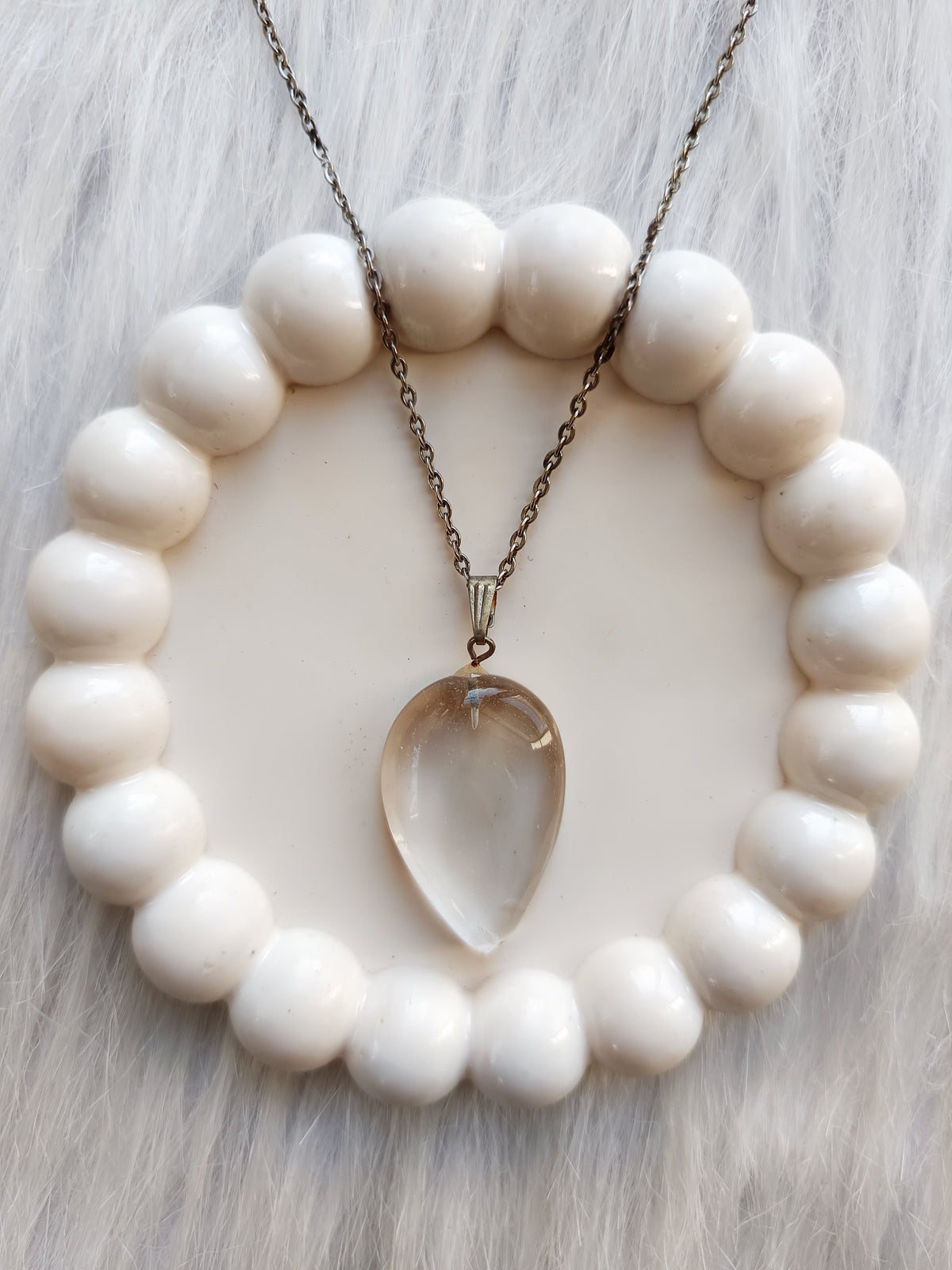 CLEAR QUARTZ DROP SHAPE PENDANT