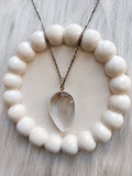 CLEAR QUARTZ DROP SHAPE PENDANT