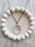 CLEAR QUARTZ OVAL SHAPE PENDANT