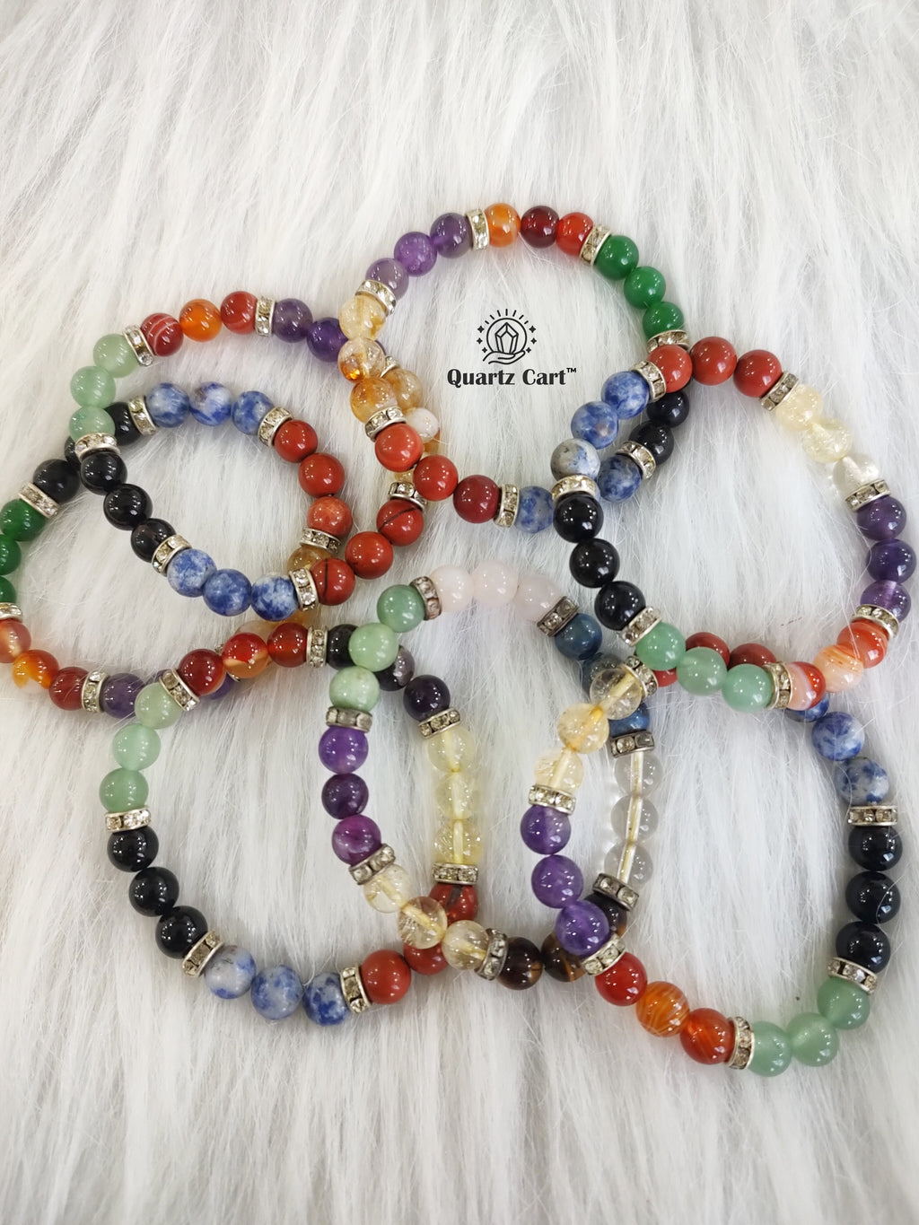 Colorful 7 chakra gemstone bracelets symbolizing chakra alignment spiritual healing and energy balance