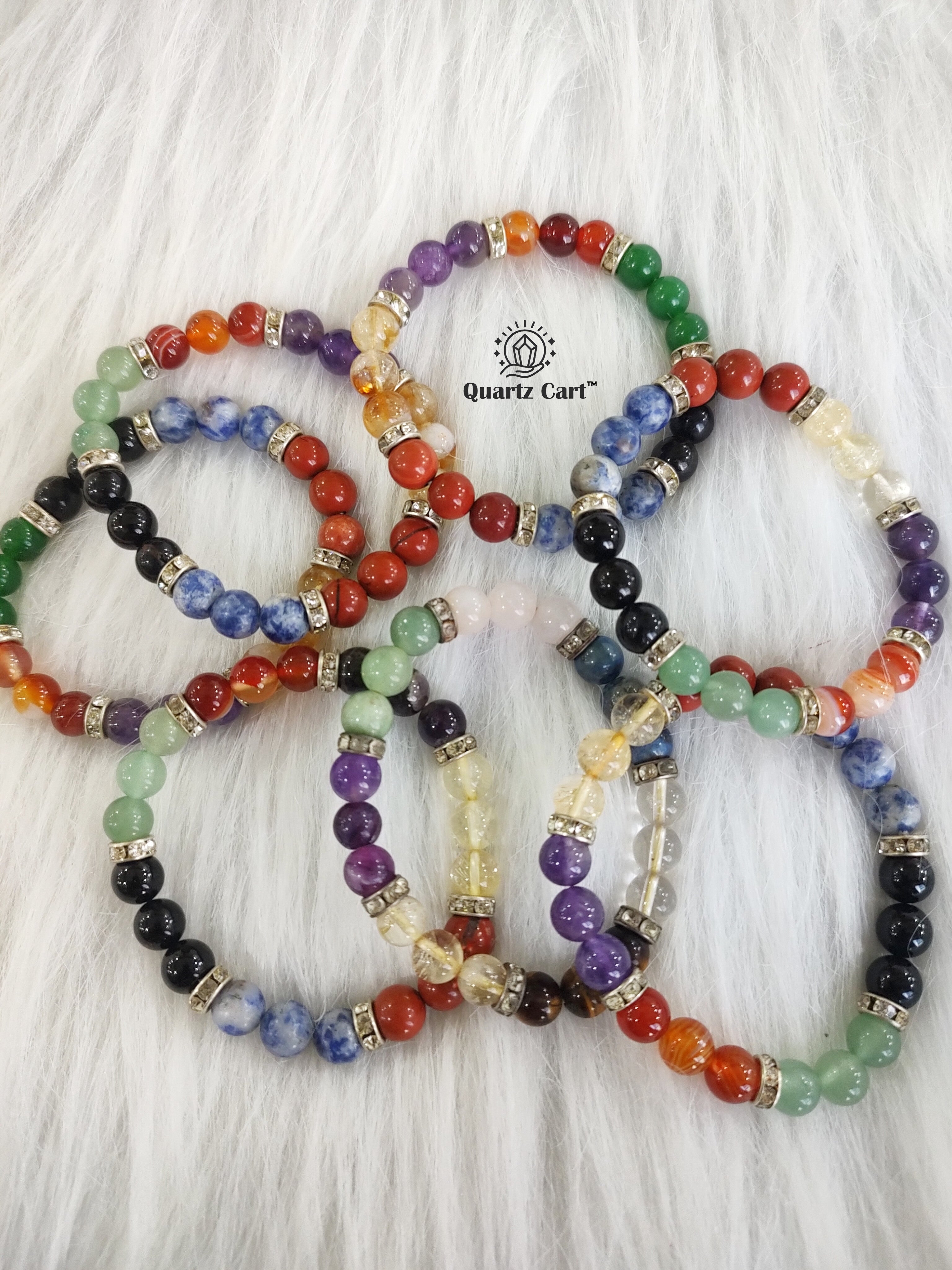 Colorful 7 chakra gemstone bracelets symbolizing chakra alignment spiritual healing and energy balance