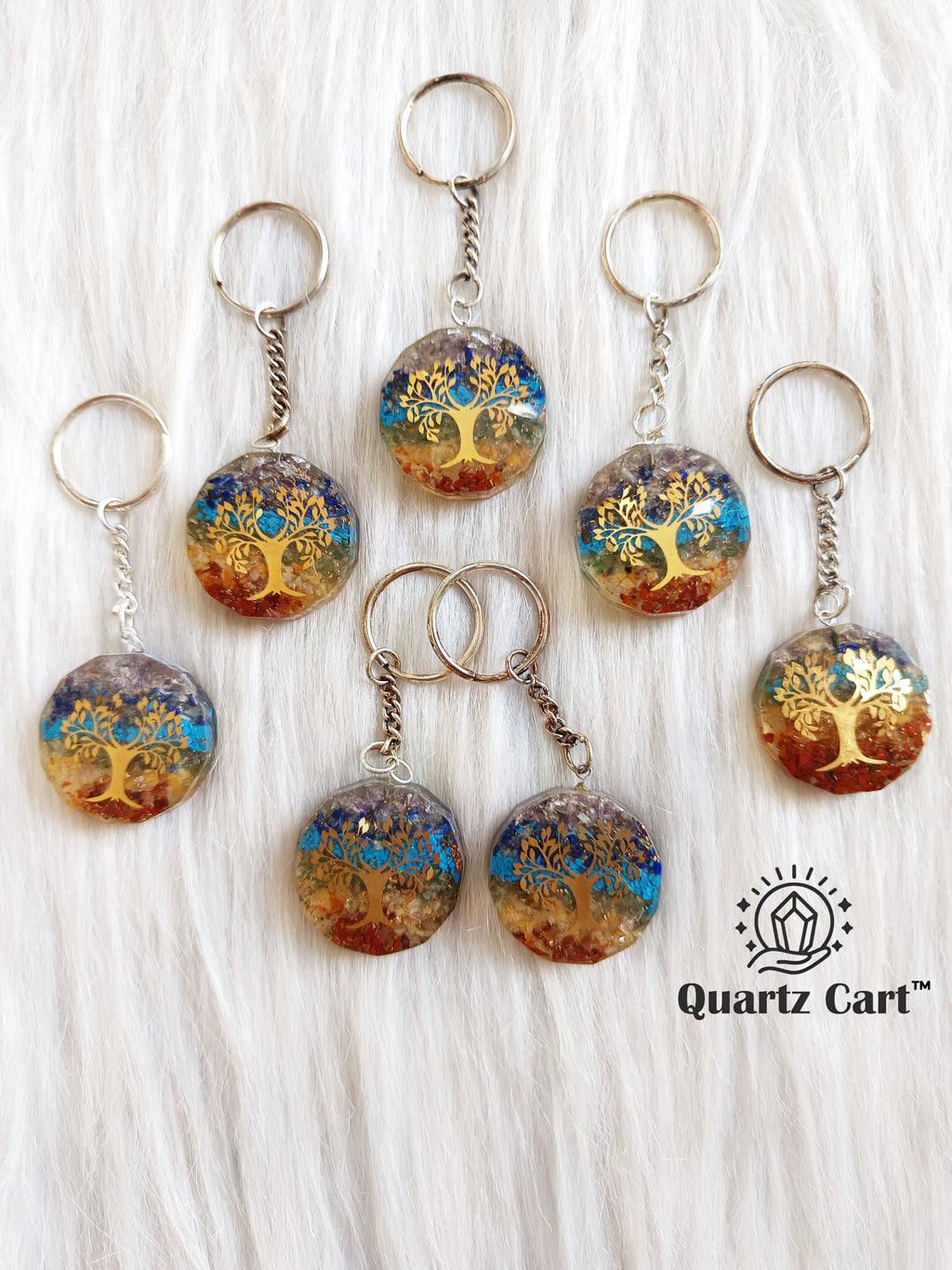 chakra orgone crystal keychain spiritual energy accessory