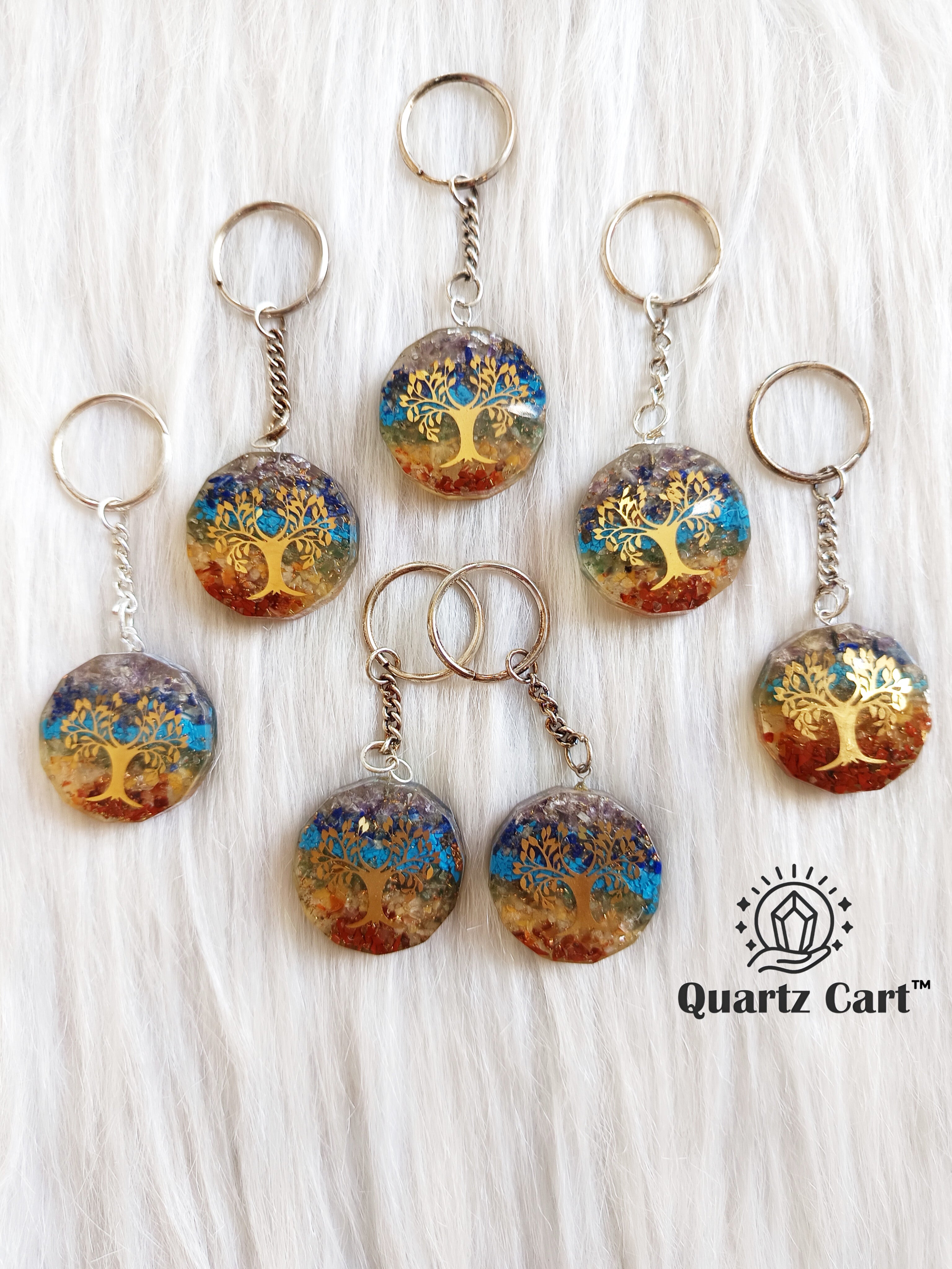chakra orgone crystal keychain spiritual energy accessory