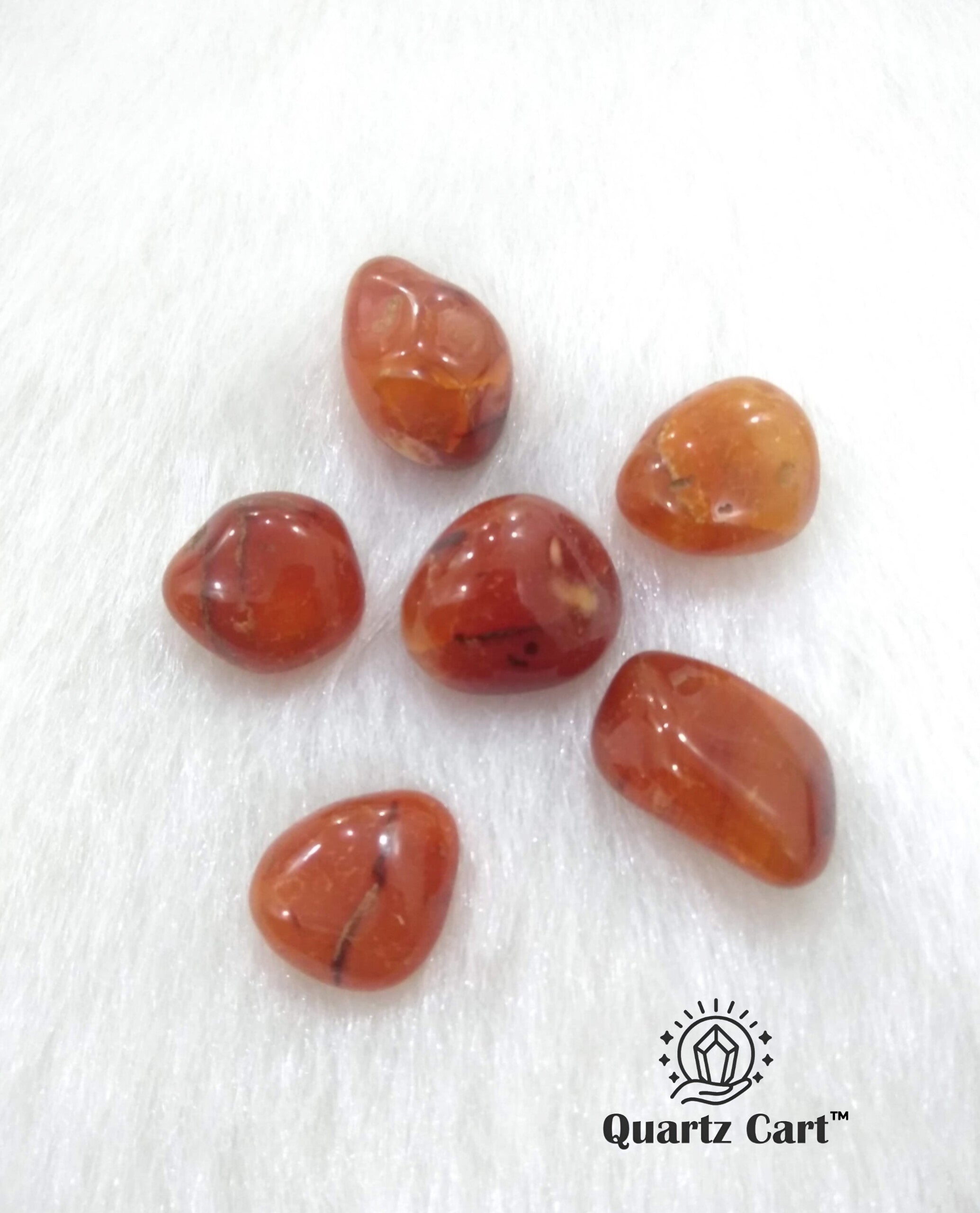 Red Carnelian Tumble Stones for Confidence, Motivation & Positive Energy