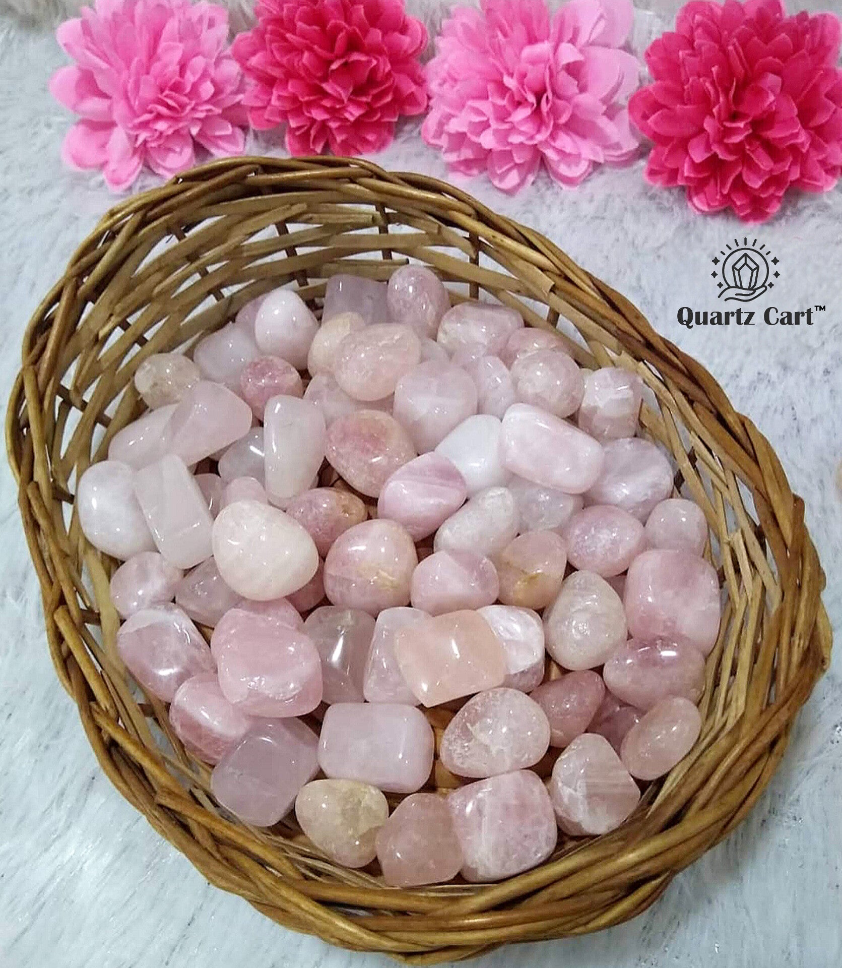 Rose Quartz Tumble Stones Medium for Love, Emotional Healing & Inner Peace