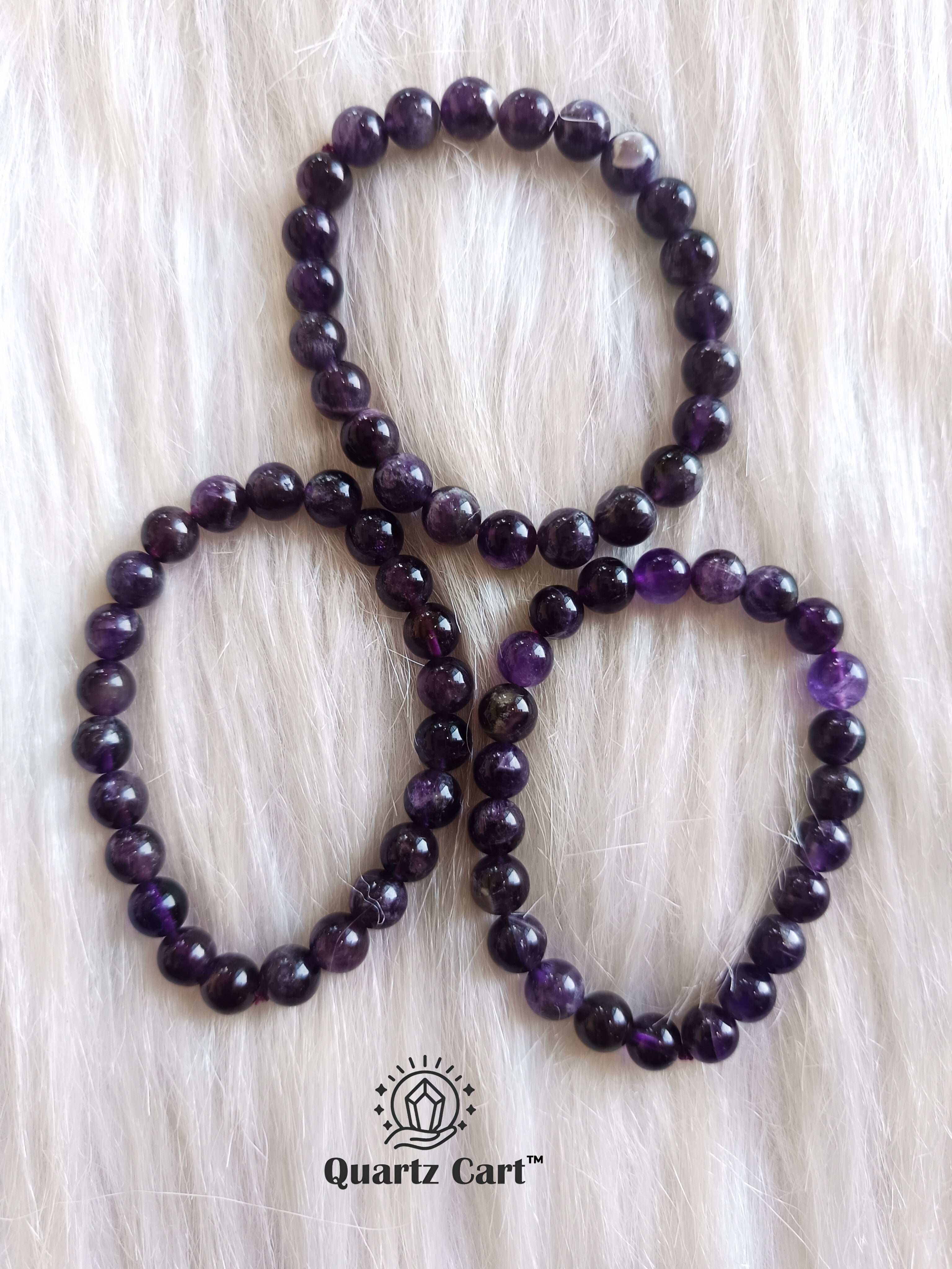 Natural Amethyst round gemstone bracelets for stress relief spiritual protection and positive energy