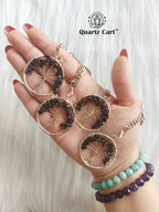 black tourmaline healing crystal keychain for protection