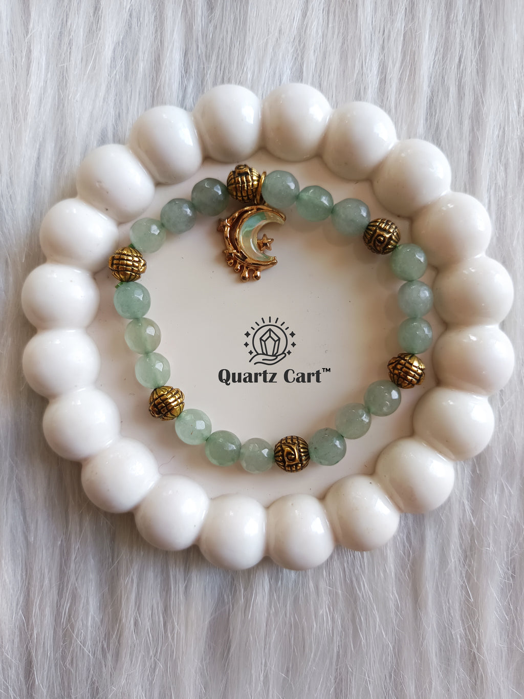 Natural Green Aventurine Charms Healing Crystal Bracelet for prosperity and positive energy