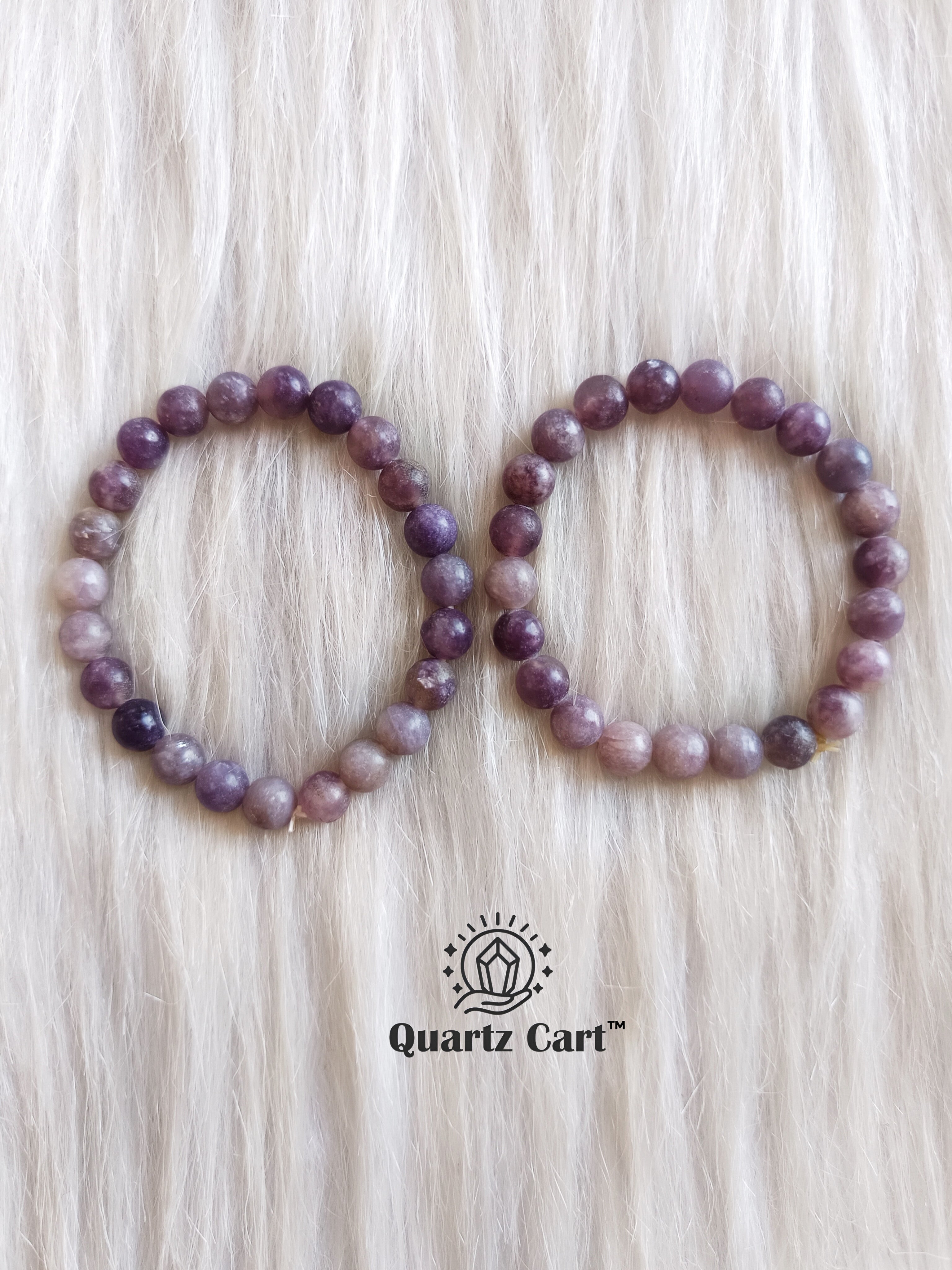 Natural Lepidolite gemstone bracelet with purple beads for anxiety relief inner peace and emotional healing