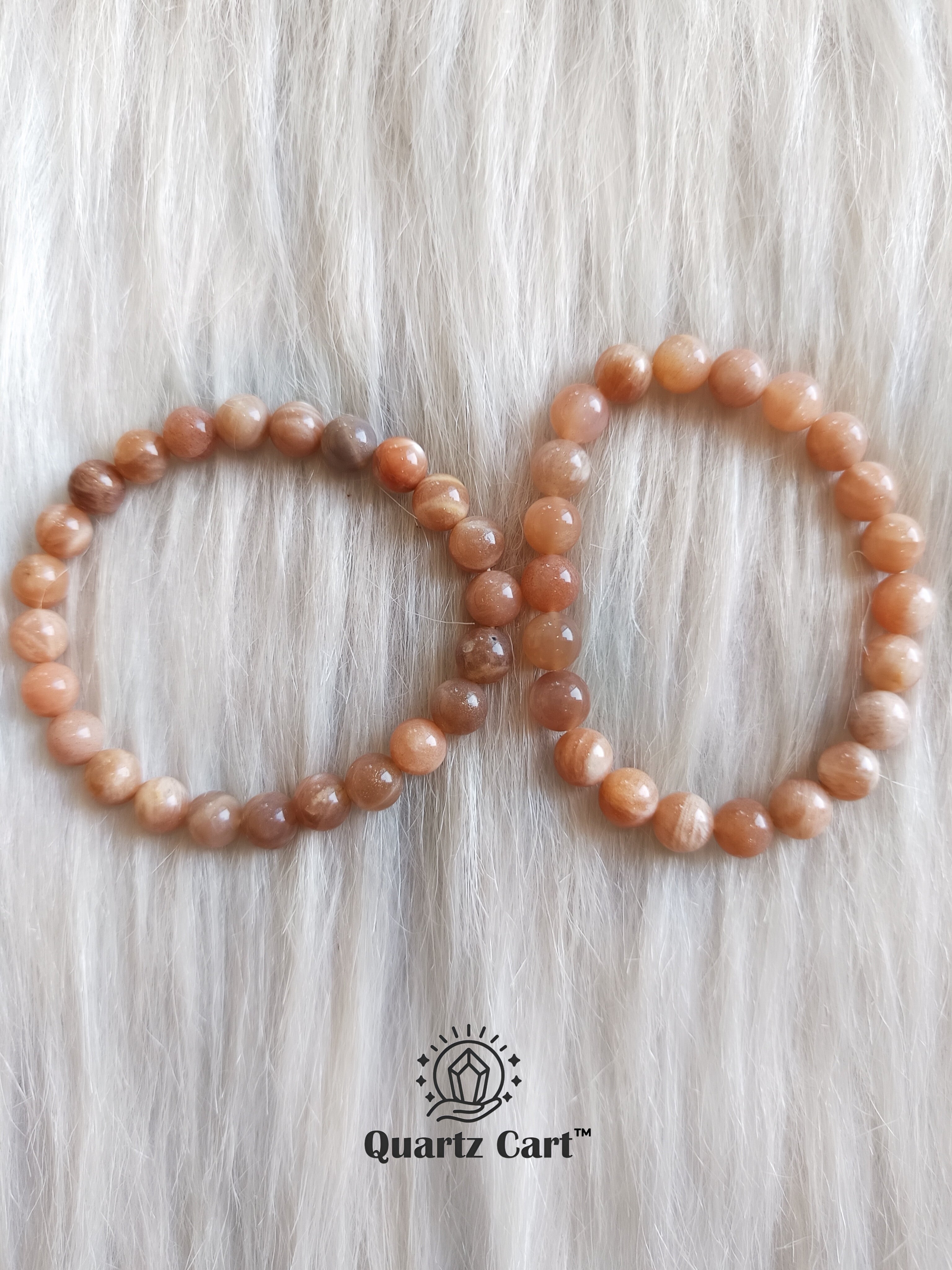 Natural Sunstone gemstone bracelet with peach beads for positivity confidence and energy