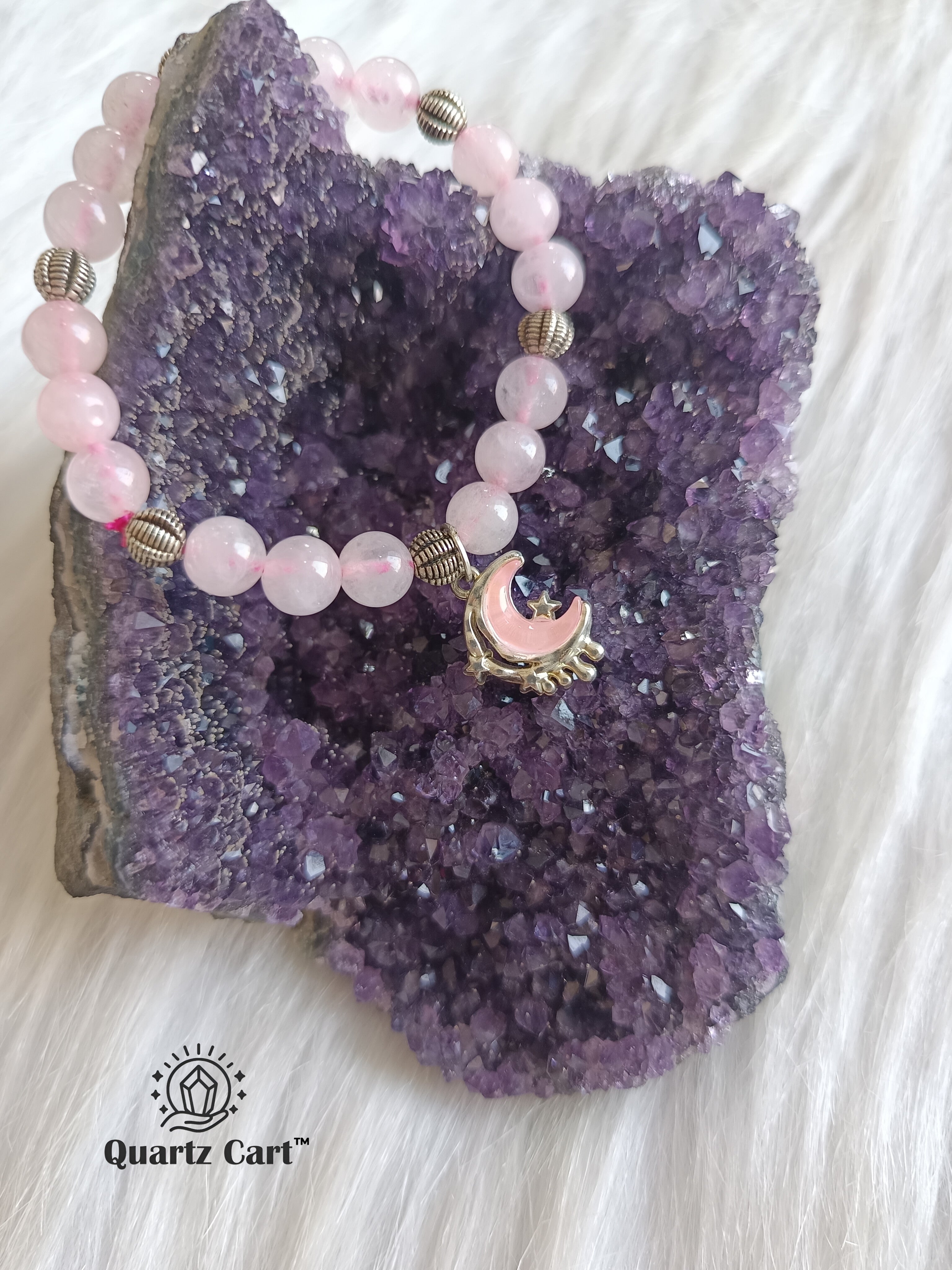 Rose Quartz Charms Bracelet for Love, Peace & Self-Love