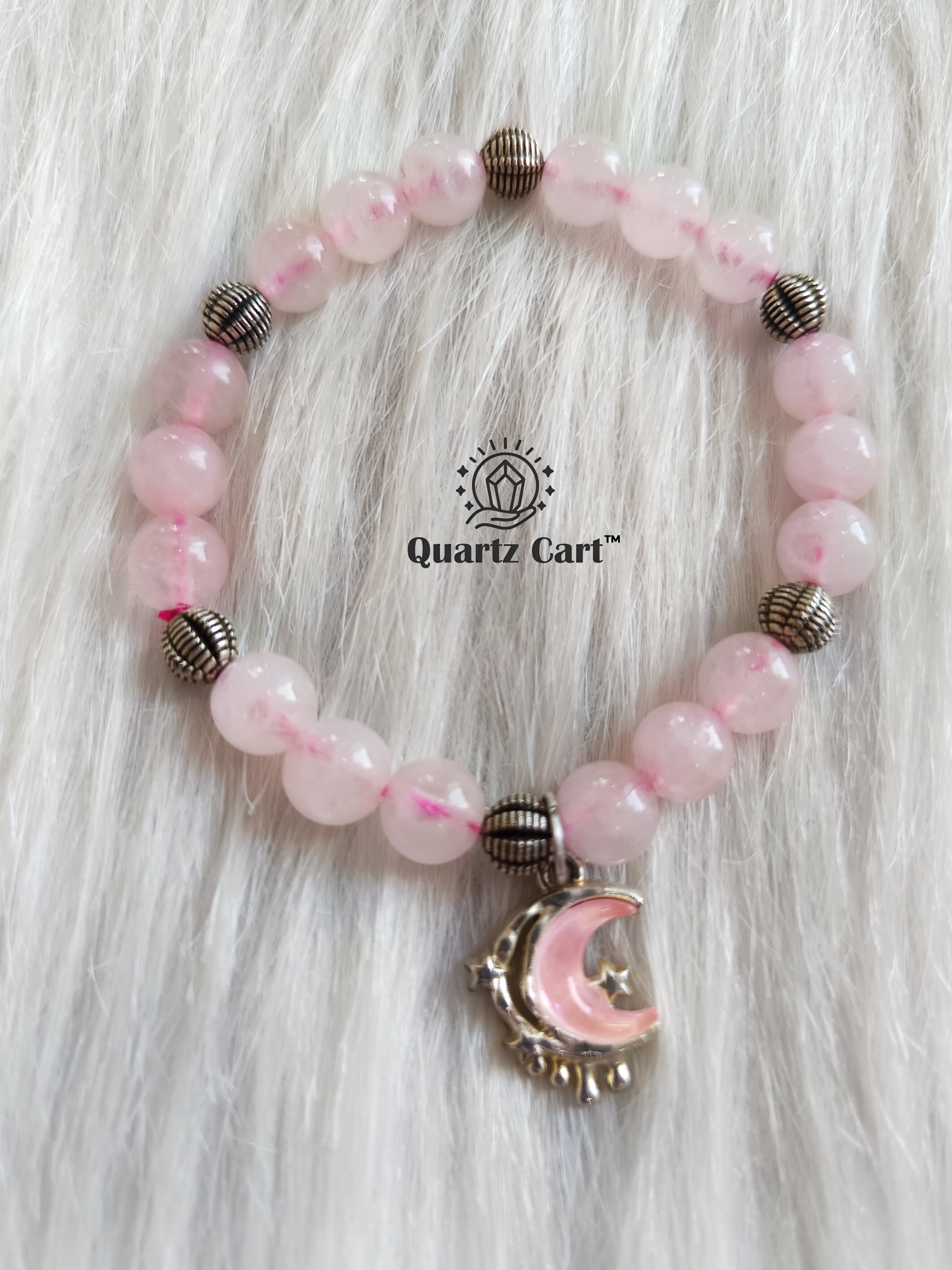 Rose Quartz Charms Bracelet for Love, Peace & Self-Love