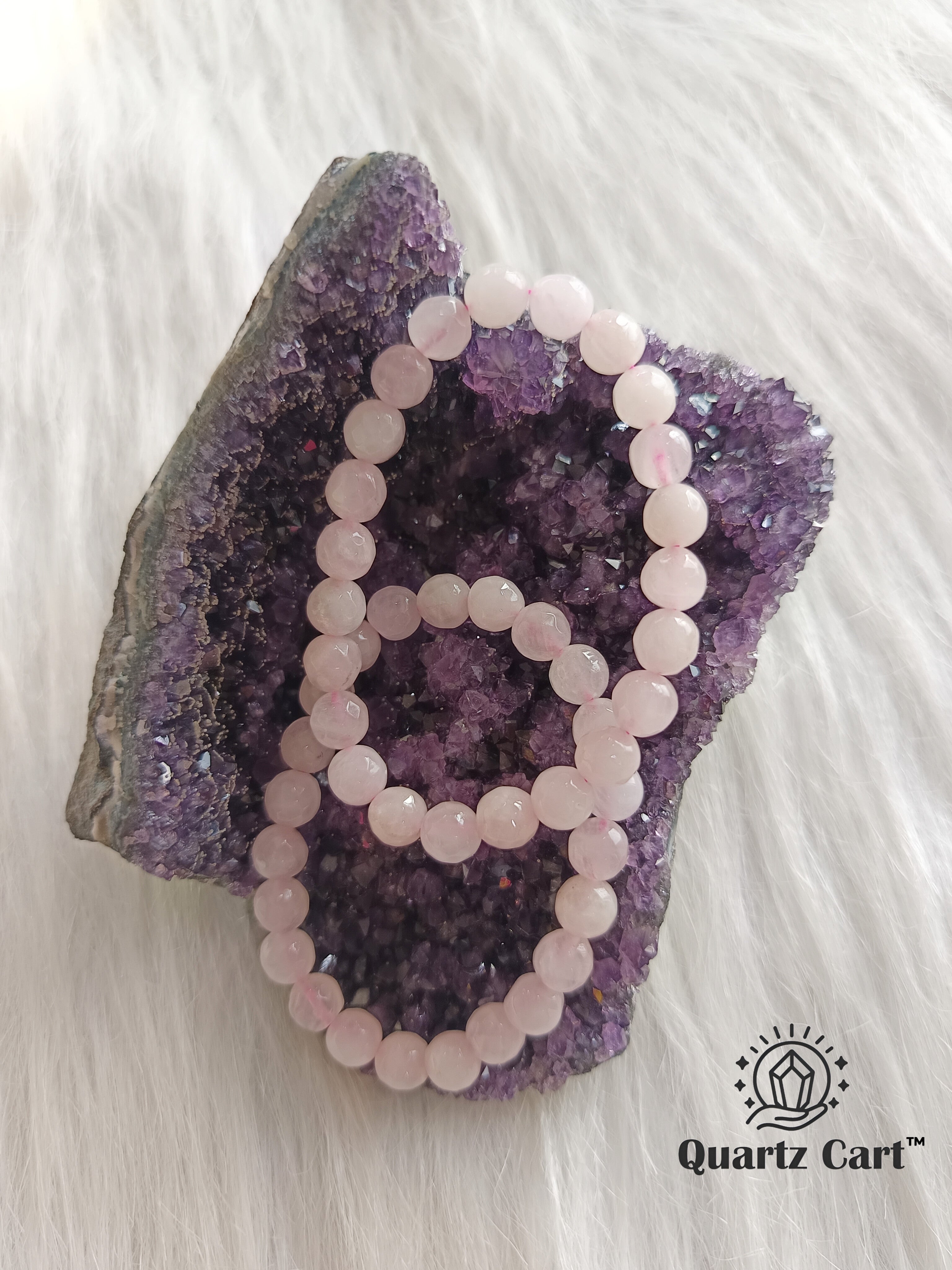 Rose Quartz faceted crystal bracelets with pink gemstone beads symbolizing love compassion and emotional balance