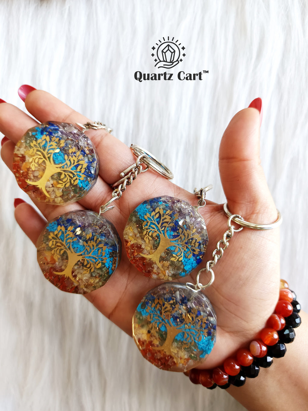 spiritual chakra keychain orgone energy stone
