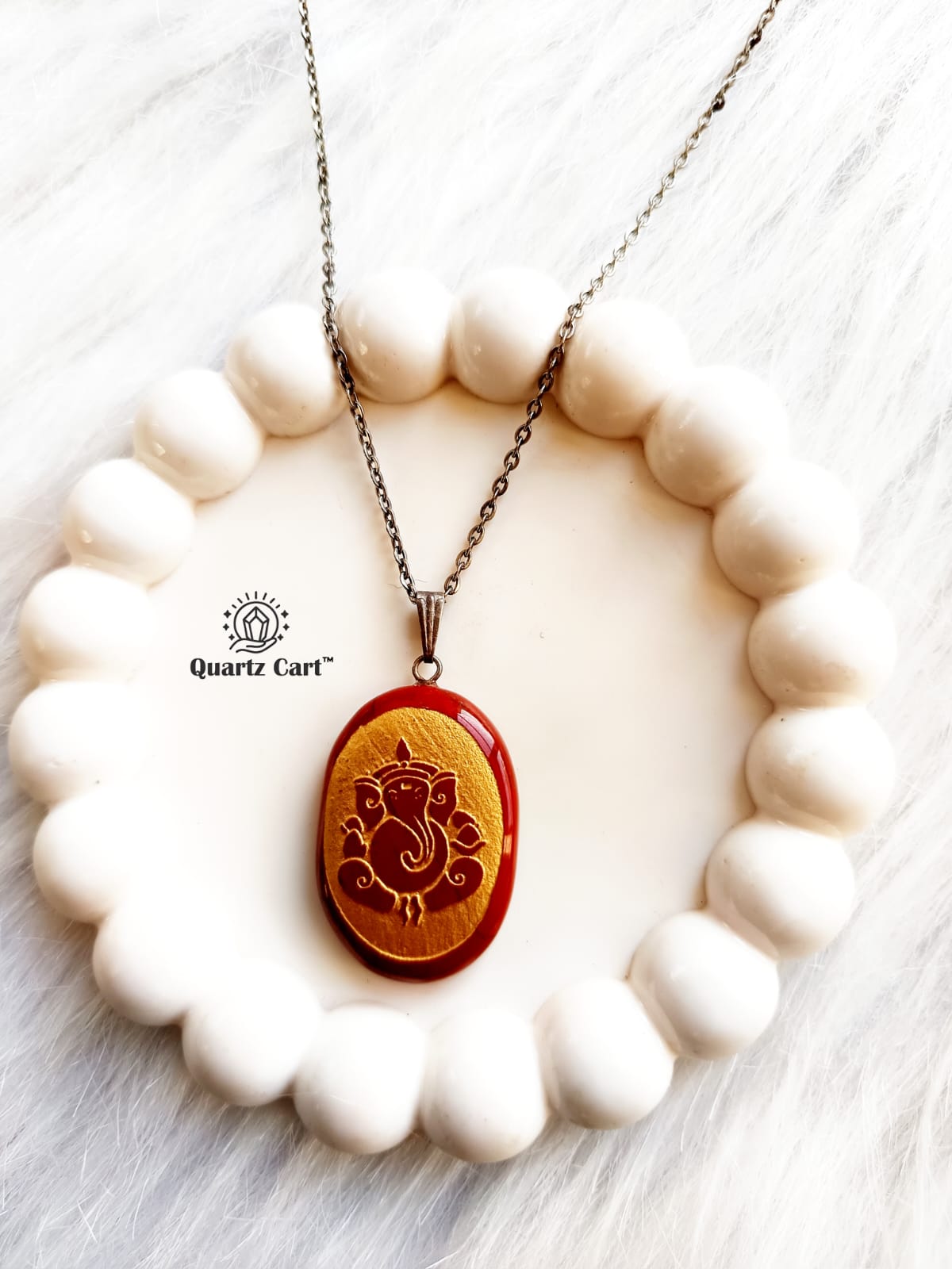 Red Jasper Ganesha Pendant for Grounding, Fear and Obstacles removal