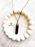 Black Tourmaline Pencil Pendant for Protection, Grounding and Fear